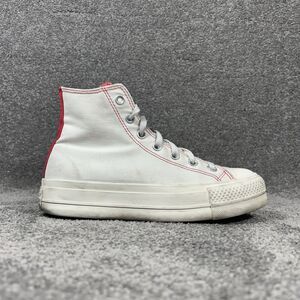 Converse All Star High Top Platform 171209C Women’s Size 8 Red Heart White Shoes
